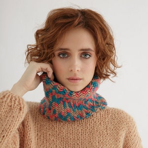 Chunky cowl knit pattern Cowl knitting pattern pdf image 8