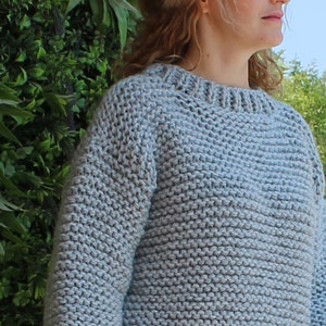 Chunky sweater digital knitting pattern