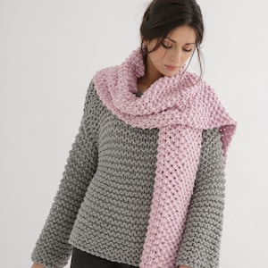 Chunky scarf | Knitting pattern | Scarf knit pattern pdf