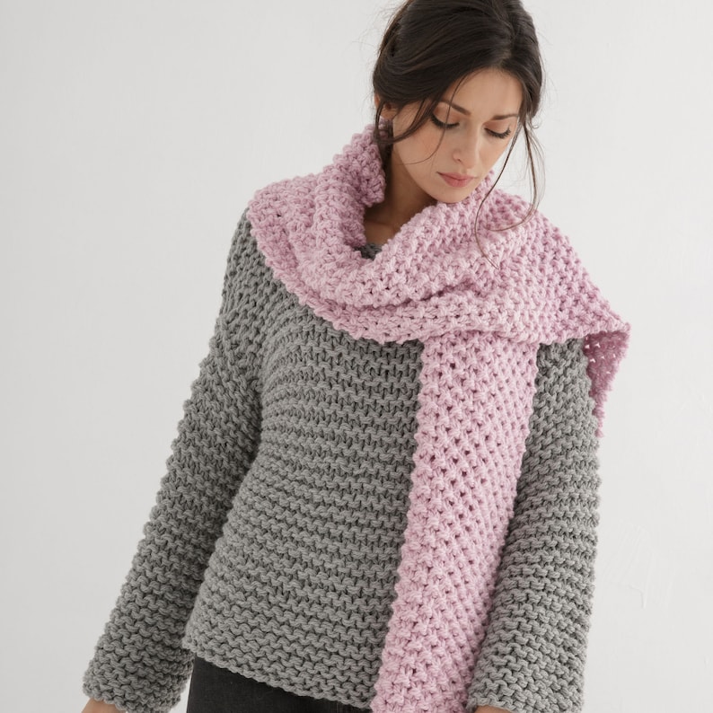 Chunky scarf Knitting pattern Scarf knit pattern pdf image 3