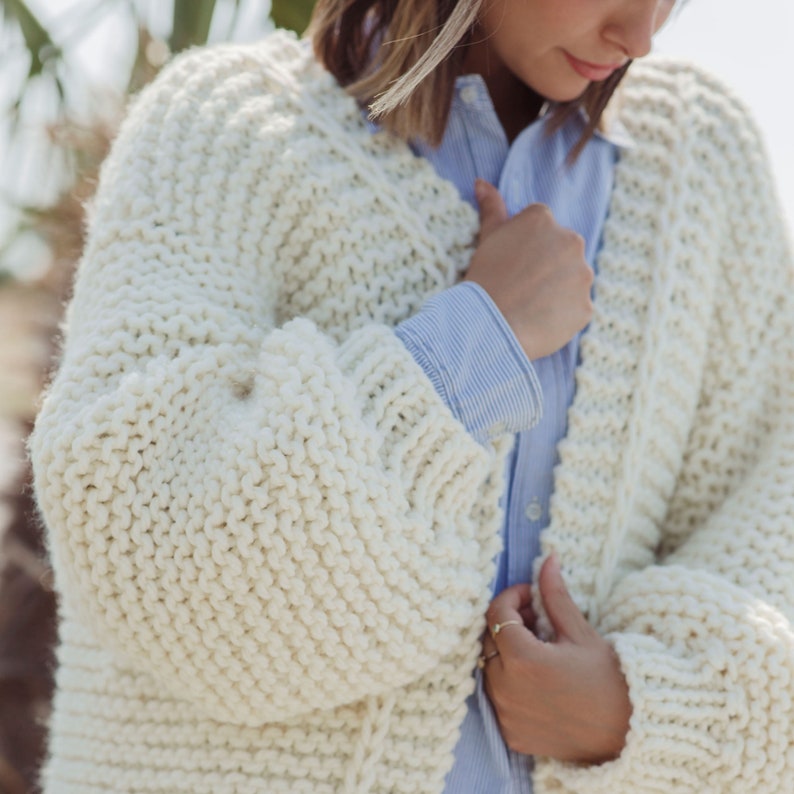 Chunky Cardigan Knitting Pattern for Women Basic Cardigan - Etsy