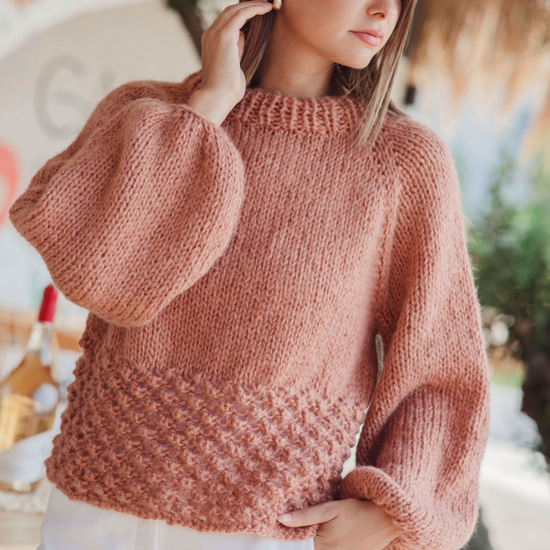 Raglan Sleeved Sweater Knitting Pattern | Raspberry Top Down