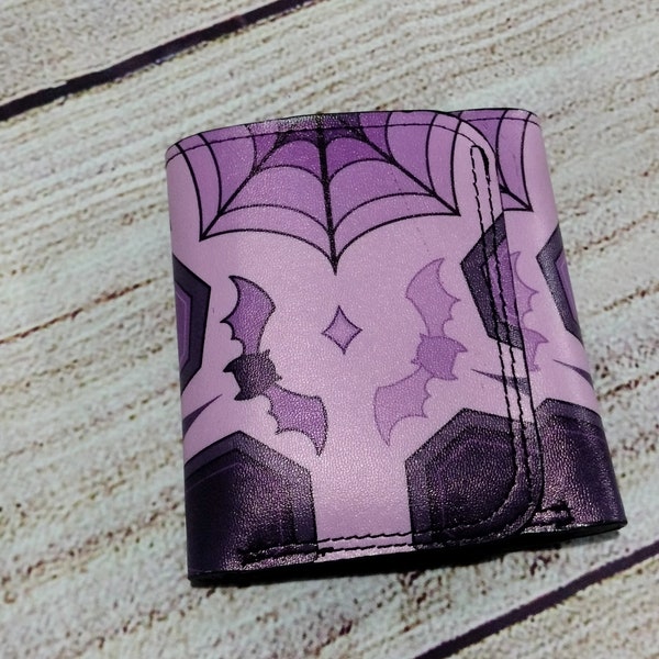 Purple coffin kaleidoscope trifold wallet