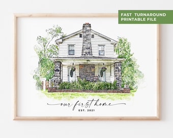 Custom House Drawing Etsy