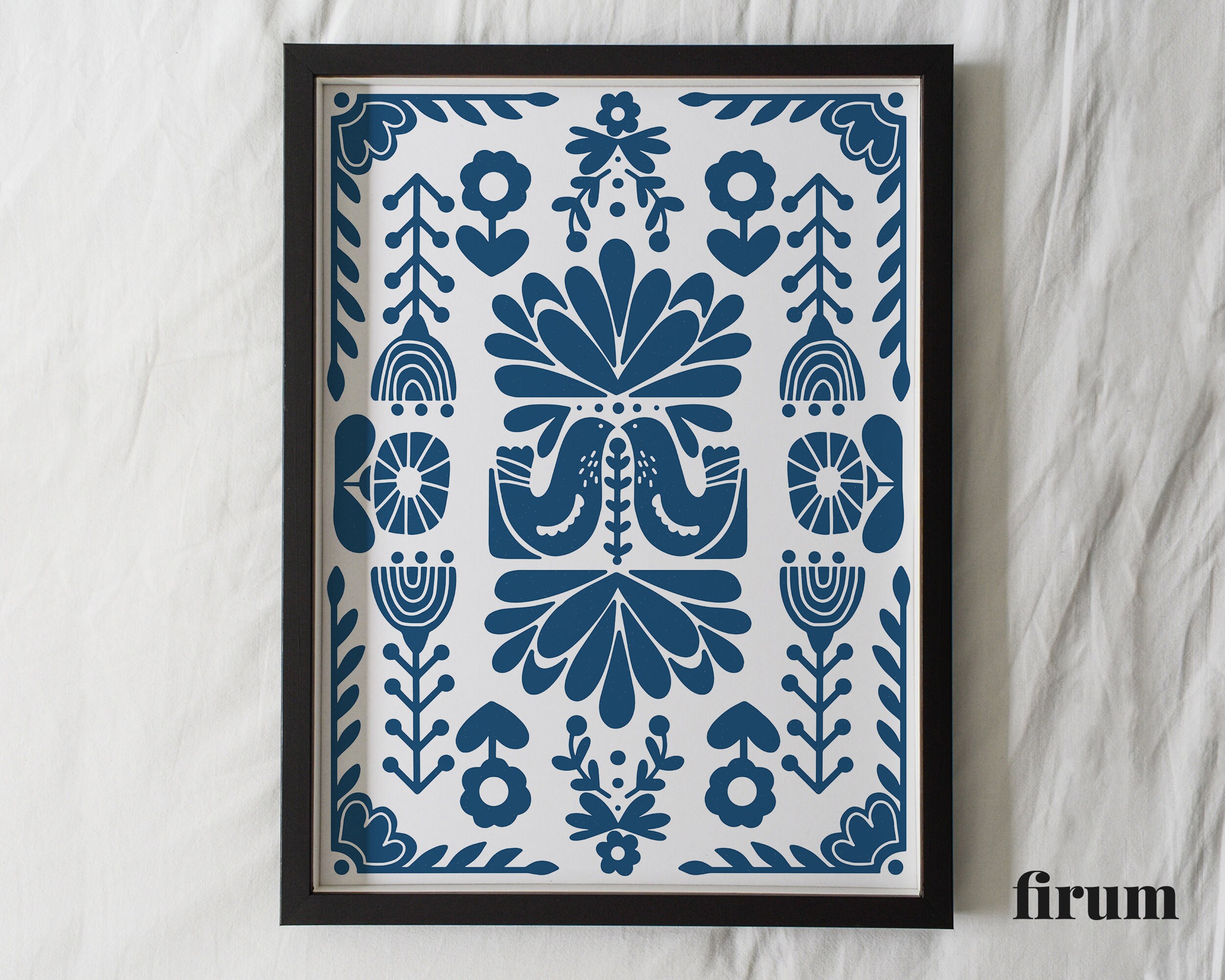 Scandinavian Folk Art Print Printable Scandinavian Wall Art | Etsy