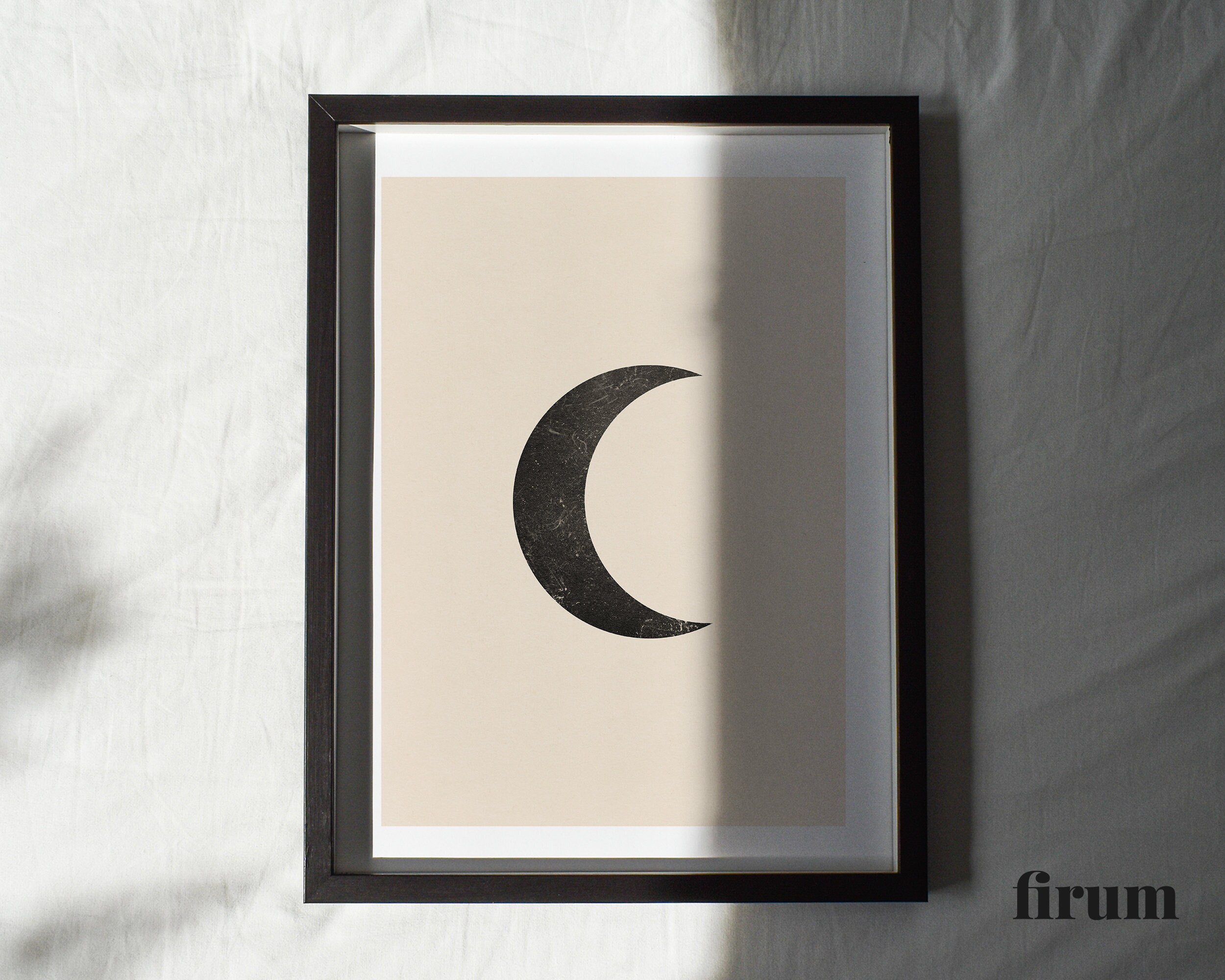 Crescent Moon Wall Decor Boho Wall Art Minimal Night Sky Etsy