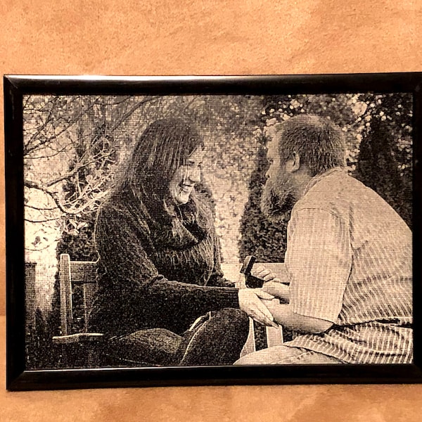 Laser Engraved Painted Canvas Etsy