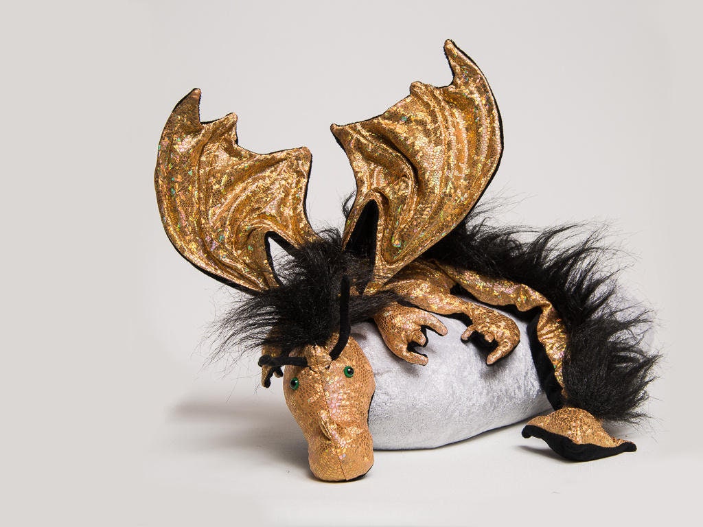 Schouderdraak reptilholo goud met pluche shosh, Special Edition,