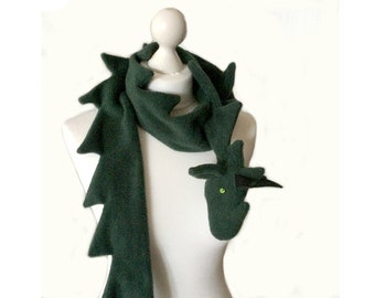 Drakensjaal, groen, fleece
