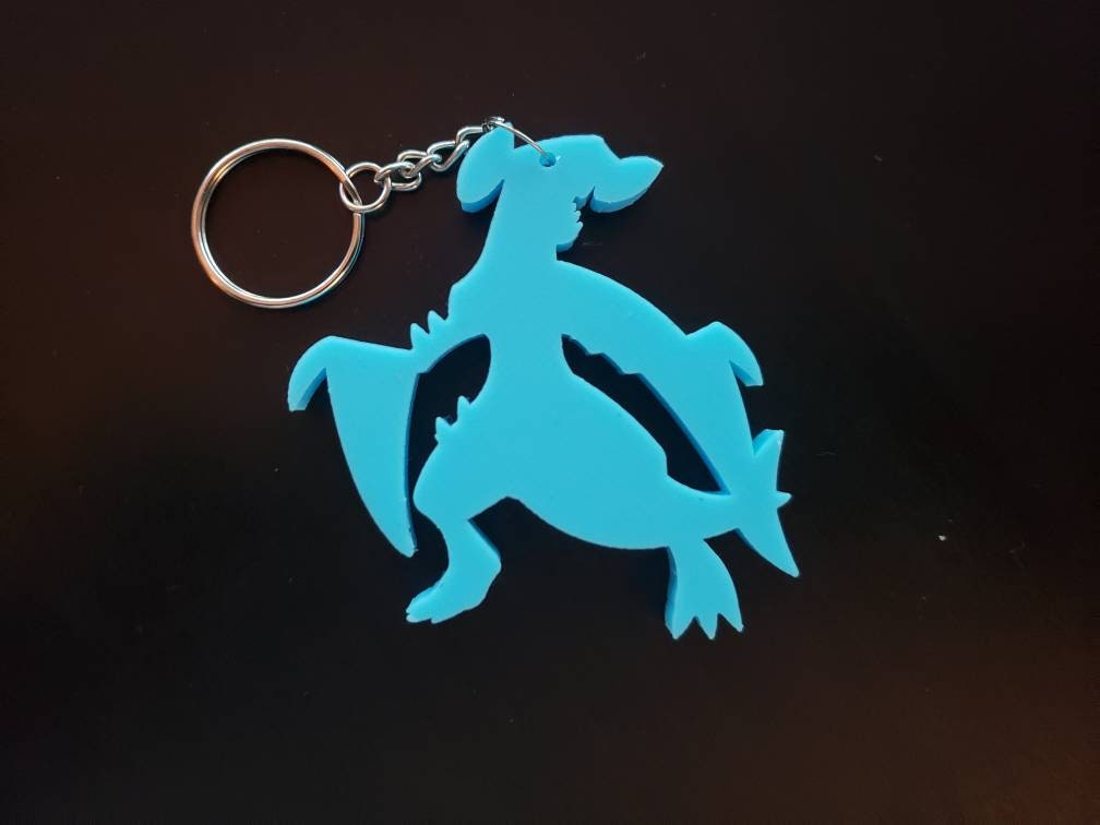 Garchomp Keychain Pokemon Silhouette / Pokemon Keychain / Etsy