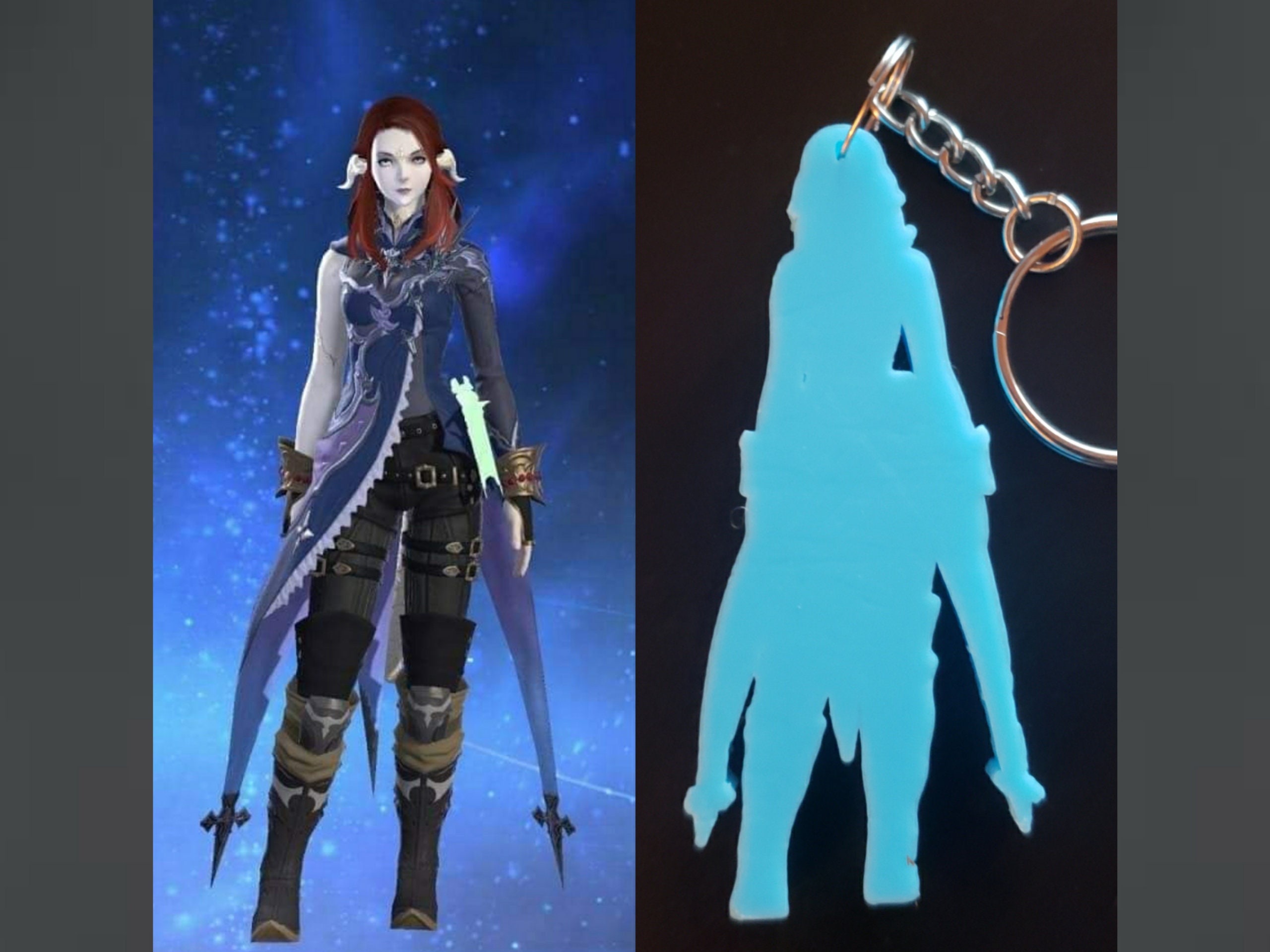 Custom FFXIV Keychain / FF14 Character Full Body Keychain / - Etsy