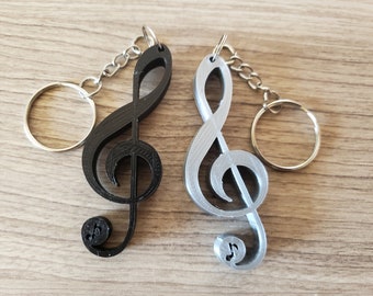 Treble Clef Keychain / Music Keychain / Music Note Keychain Charm / Marching Band / Orchestra / Symphony / Music Charm / 3D Printed Keychain