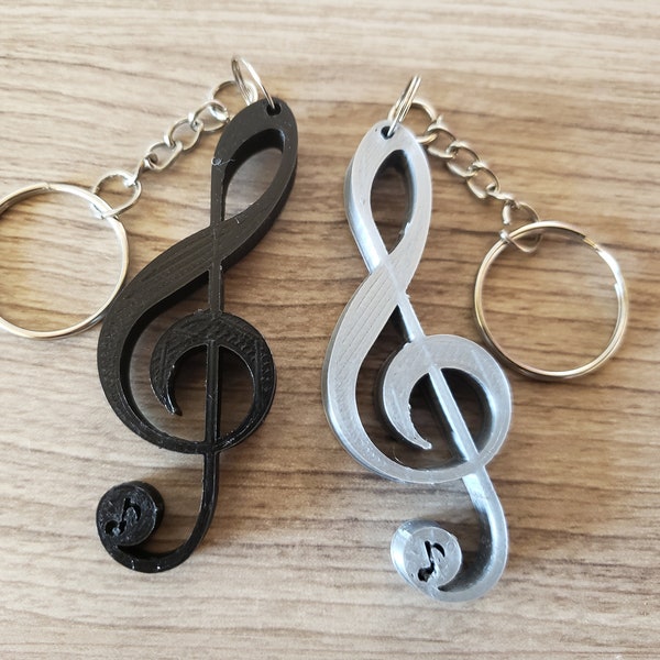 Treble Clef Keychain / Music Keychain / Music Note Keychain Charm / Marching Band / Orchestra / Symphony / Music Charm / 3D Printed Keychain