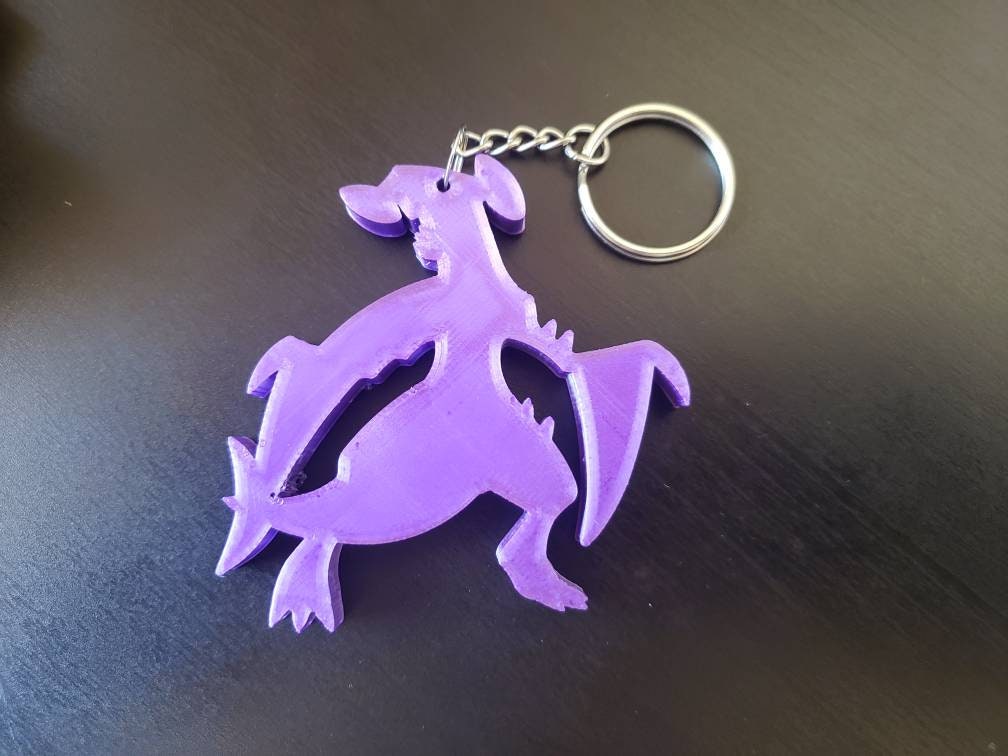 Garchomp Keychain Pokemon Silhouette / Pokemon Keychain / Etsy