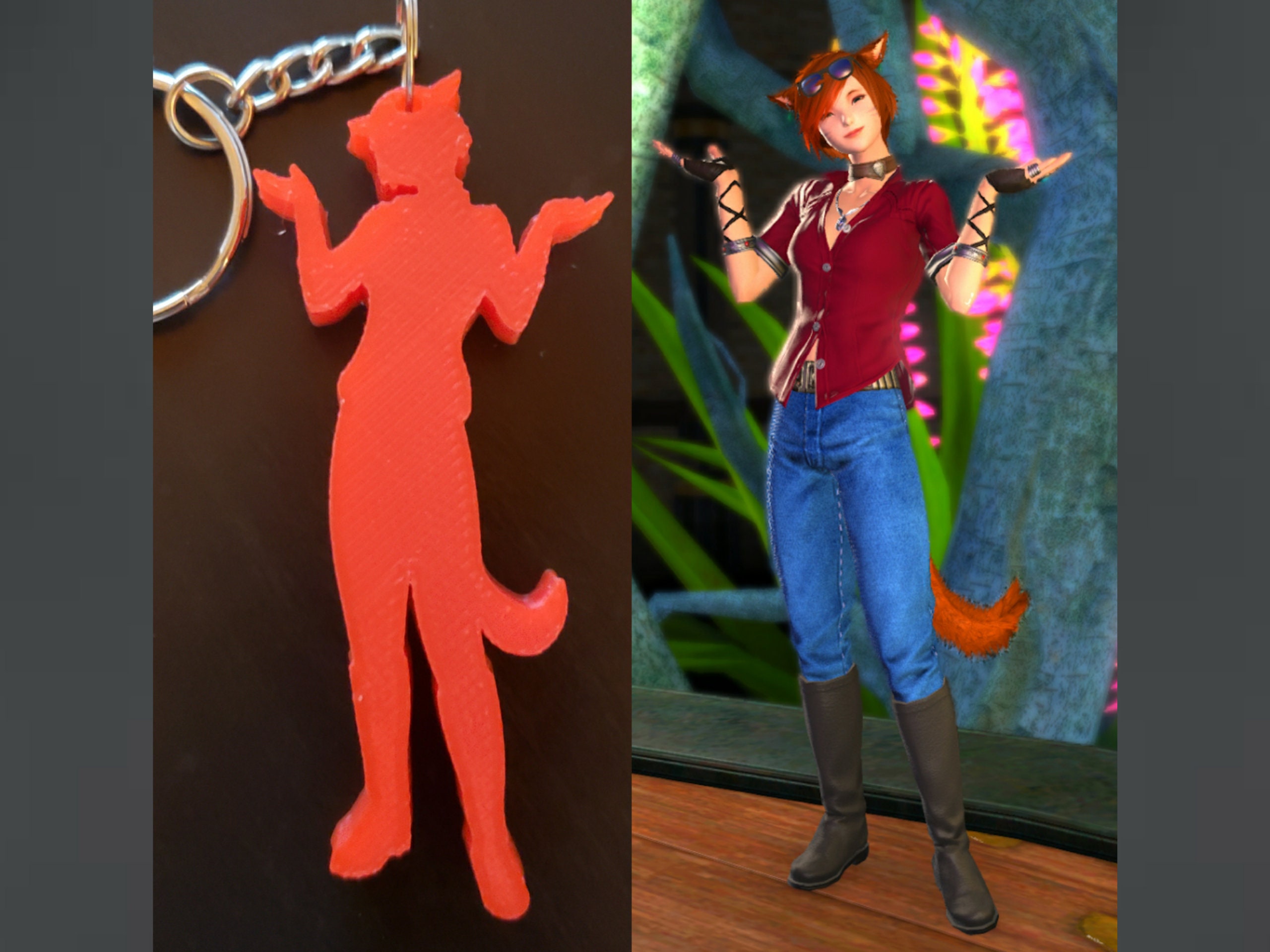Custom FFXIV Keychain / FF14 Character Full Body Keychain / - Etsy