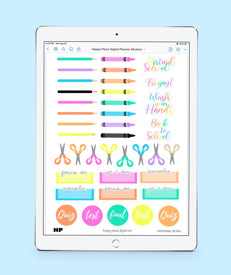 Digital Stickers for Goodnotes Teacher Back to School Etsy