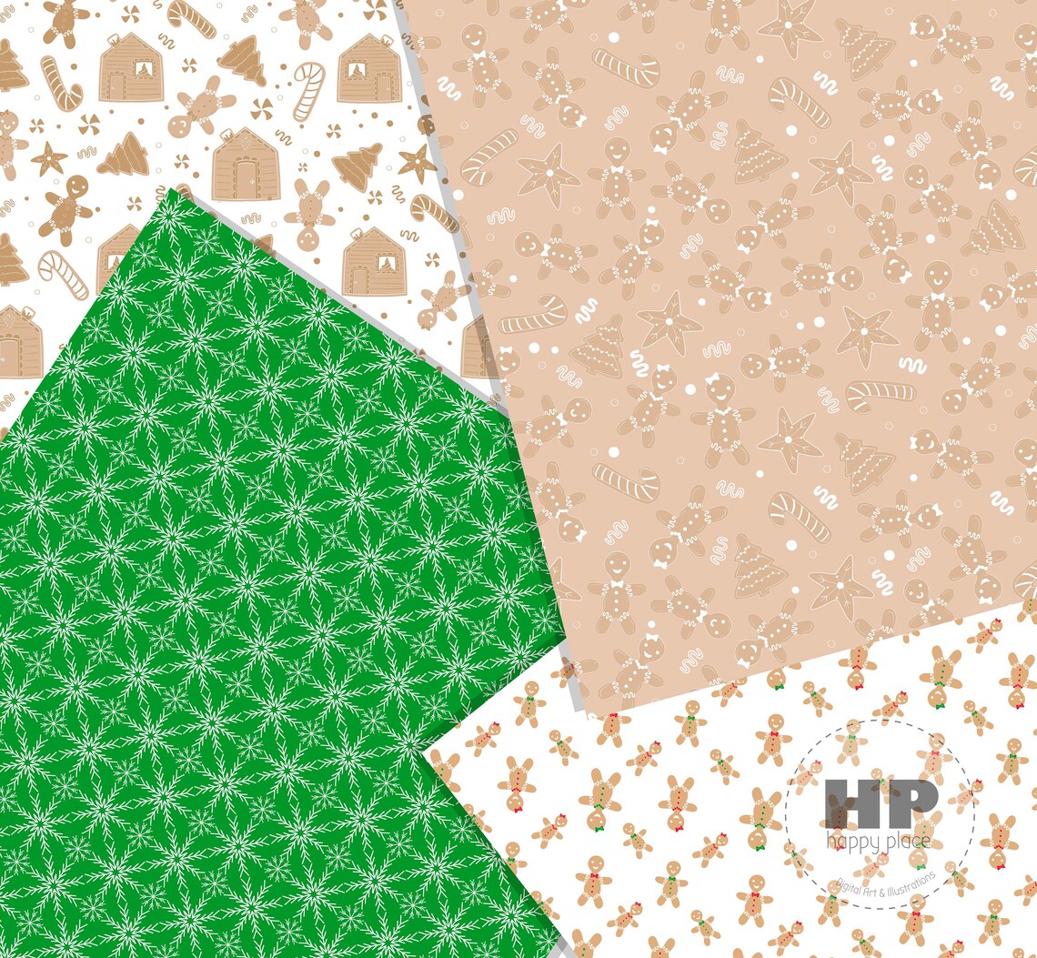 Christmas Digital Papers / 12x12 Printable Cardstock / Etsy