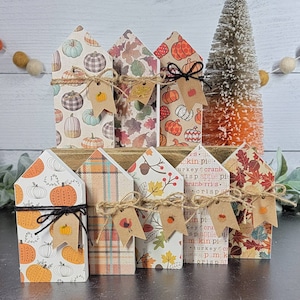 Wooden Fall House 5" | Shelf Sitter | Tier Tray Decor | Fall Decor