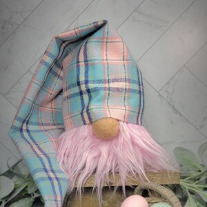 Easter Plaid Gnome *HAT ONLY* | Easter Gnomes | Gnome Hats | Easter Decor | Mantel Decor | Figurines