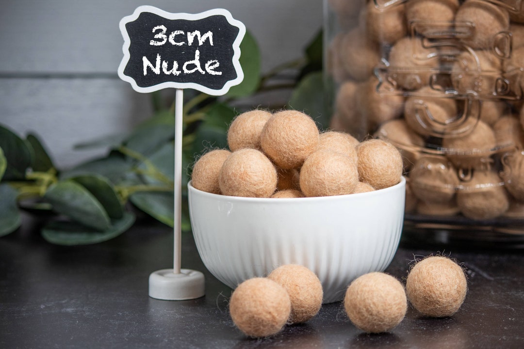 Felt Balls 3cm Nude/beige Gnome Noses Felt Pom Pom Etsy