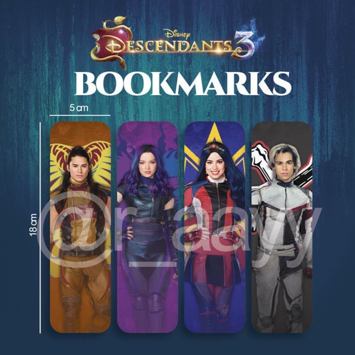 Disney Descendants 3 Bookmarks Etsy disney-descendants-3-bookmarks-etsy