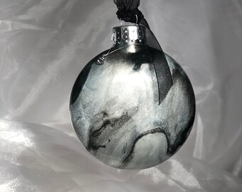 Unique, hand-painted, glass, Christmas ornament for decorating or gifting
