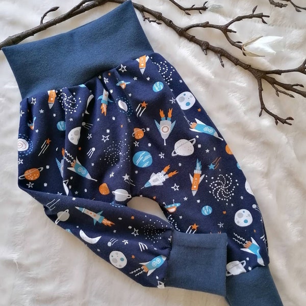 Pump pants baby pants 50-56 62-68 74-80 86-92 98-104 space planets cosmos