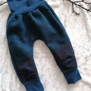 Pantalones de bebé Walkhose de lana para caminar, tallas 62-68, 74-80, 86-92, 98-104, color azul y verde petróleo.