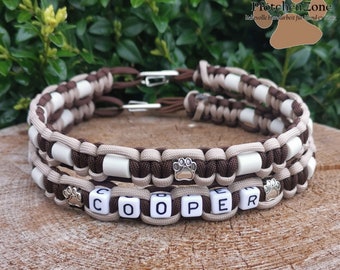 EM-Keramik Halsband nach Maß Walnuss-Mocca mit/ohne Name Gr. XS-XXL Zeckenhalsband Zeckenband