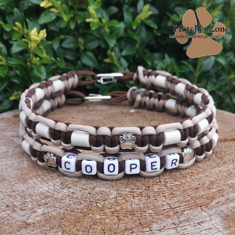 Collar EM de cerámica hecho a medida nogal-moca con/sin nombre talla. Collar para perros XS-XXL imagen 1