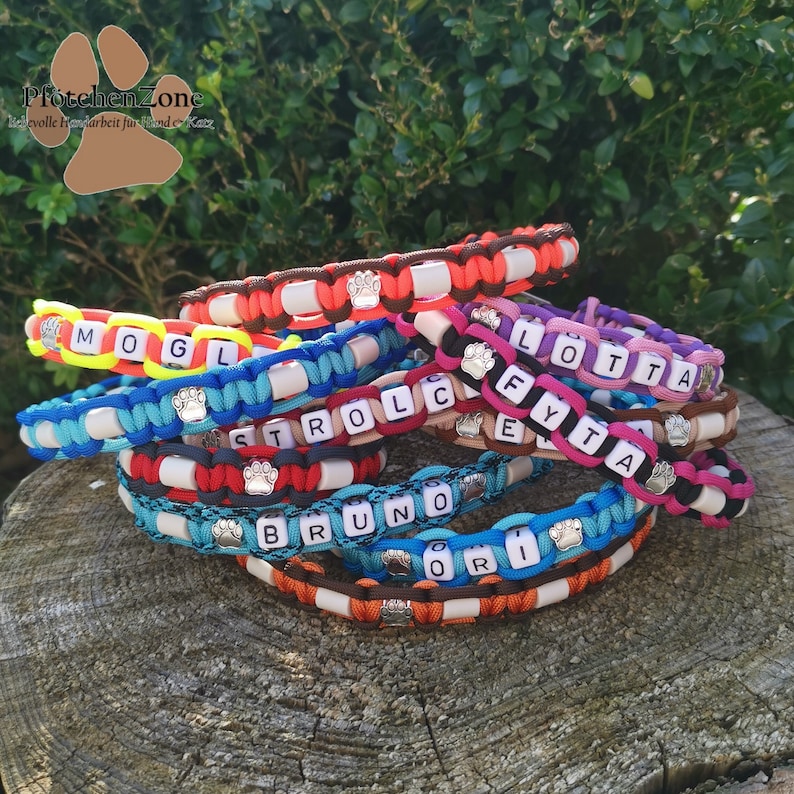 EM ceramic collar made to measure with choice of color with/without name size. XS-XXL image 1