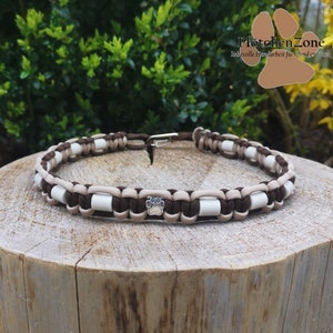 EM-Keramik Halsband nach Maß Walnuss-Mocca mit/ohne Name Gr. XS-XXL Hundehalsband Bild 2