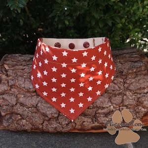 Dog Scarf Stars chestnut brown size XS-XXL PfötchenZone Bandana adjustable