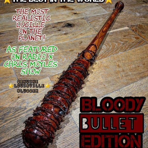 Lucille Bat replica prop, the walking dead, Negan, genuine Louisville Slugger "34" (leather Wire)