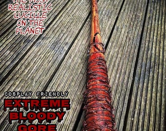 Lucille Bat replica prop, the walking dead, Negan, genuine Louisville Slugger &quot;34&quot; (leather barbed wire)