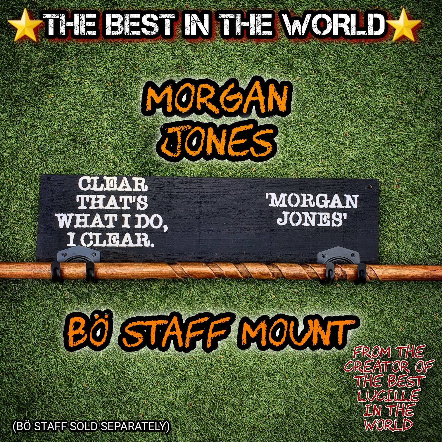 MORGAN'S BO STAFF wall mount, the walking dead, Lucille bat replica