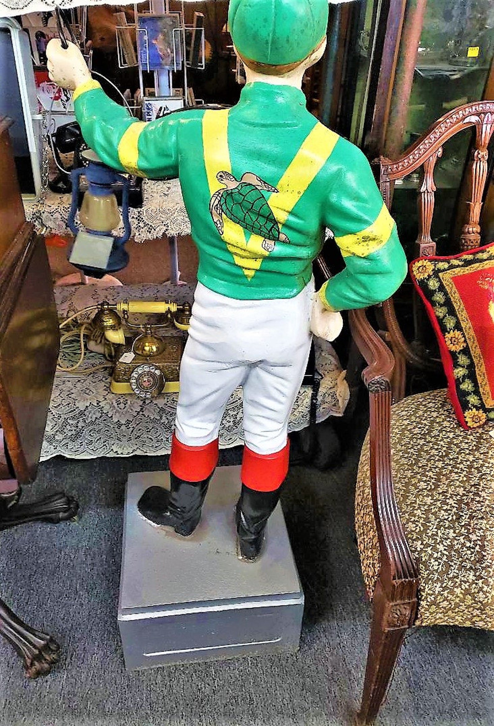 Genuine all metal Lawn jockey w/ lantern hitching Post Etsy