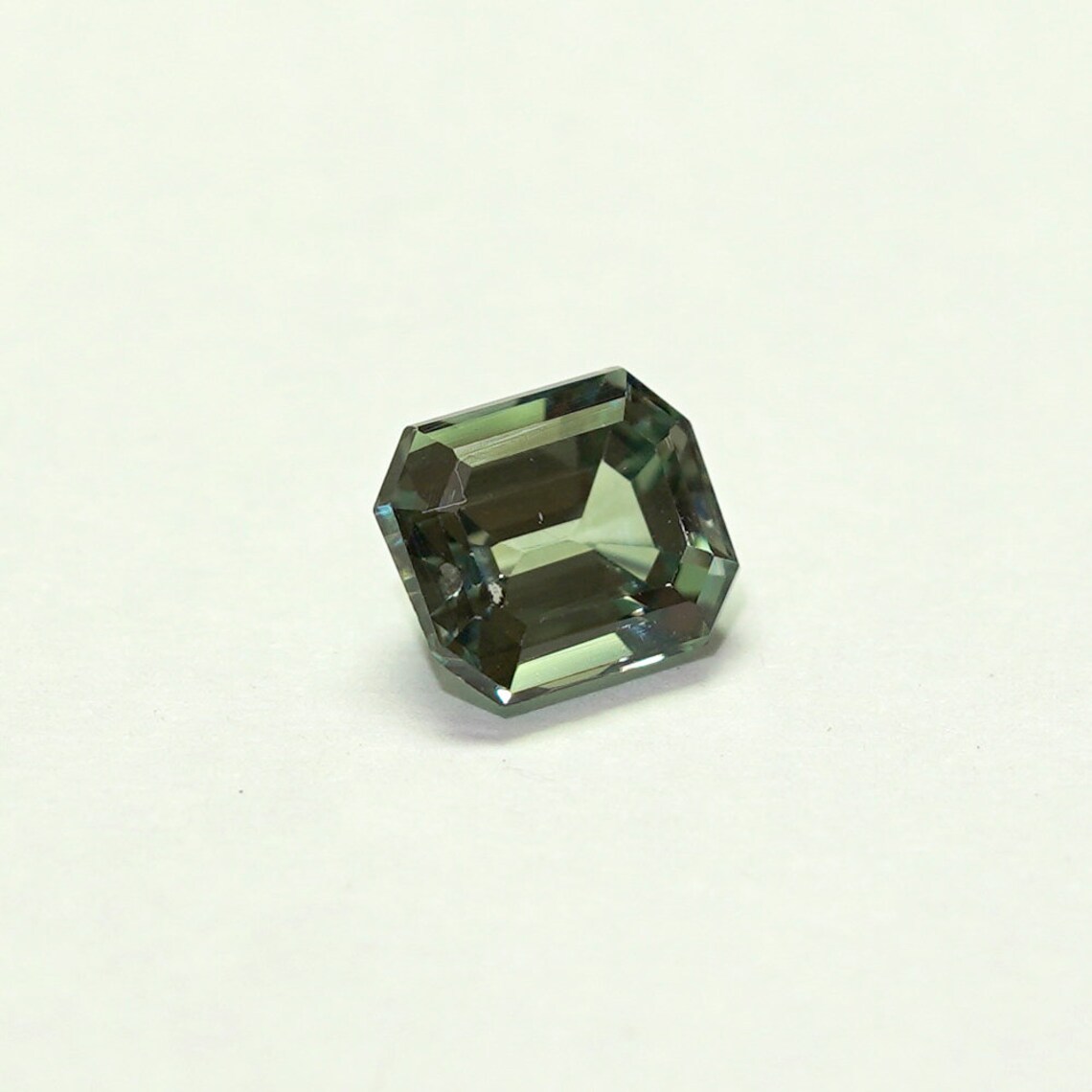 Green Octagon Cut Sapphire Single Loose Gemstone Etsy