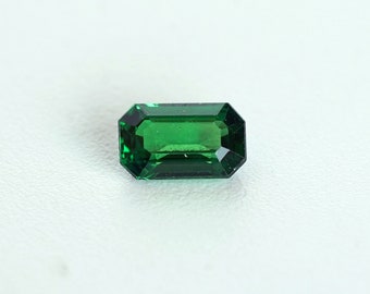 Octagon Shape Tsavorite, single Tsavorite loose gemstones green garnet from Tanzania 6.4X3.9X2.6 for jewelry making 0.64 Cts (GM1055)