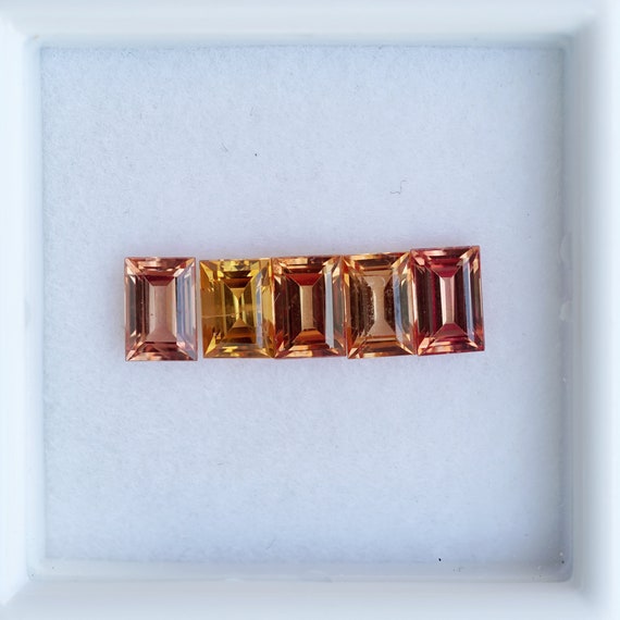 Saphir Orange Rose De Tanzanie - 4.5x3.6 Mm - 0.46 Ct - Traité Béryllium - Neuf