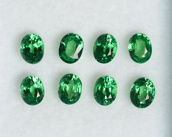 A box of Oval Shape Tsavorite 8 pcs, 3.7X2.9 mm Tsavorite loose gemstones green garnet from Tanzania 1.38 cts. (GM1043)