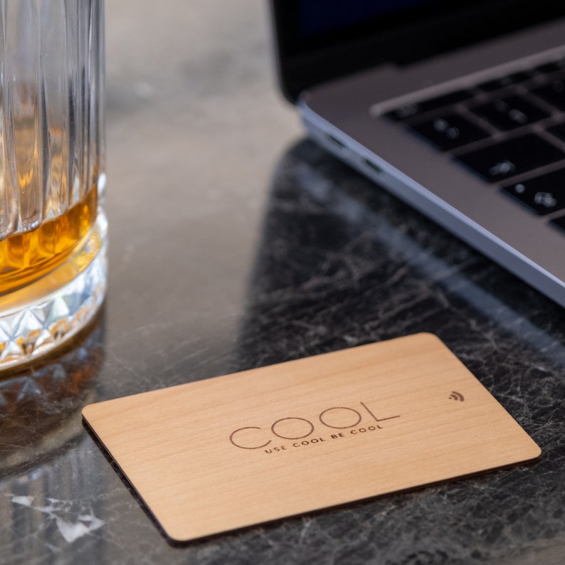 Wooden Nfc Embedded Business Card Smart Qr Code Contactless Etsy