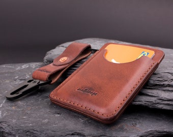 Minimalist card Sleeve, leather card sleeve, slim wallet, leather card holder, front pocket wallet, No. 1. A great gift for he or her !