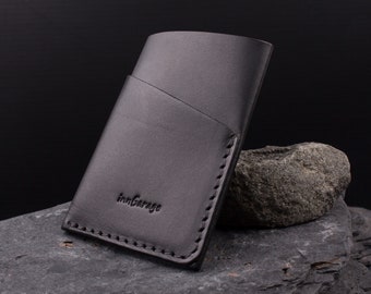 Handmade Full Grain Leather Card Holder: Minimalist Slim Wallet