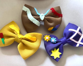 3-częściowa ręcznie robiona spinka/wsuwka do włosów Disney inspirowana serialami: Zaplątani, Pocahontas i Piękna i Bestia