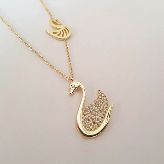 Rosny & Company Inc | Quality Wholesale Jewelry | Necklaces | 18K Gold  Plated Swan Necklace created with Brilliant crystals