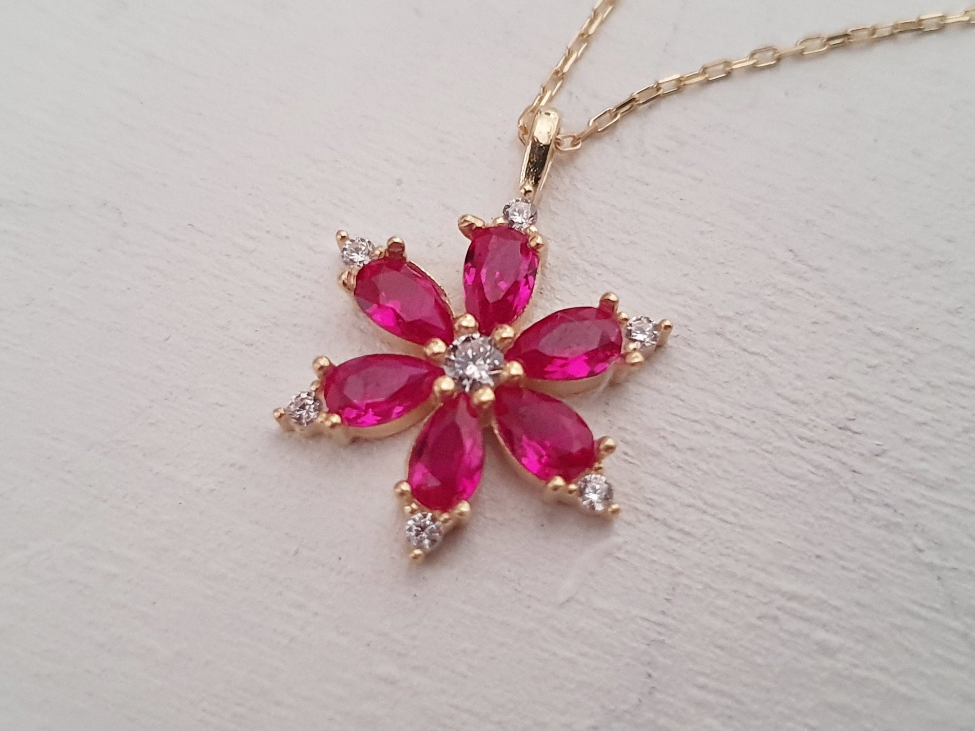 Ruby Flower Pendant – JGJC