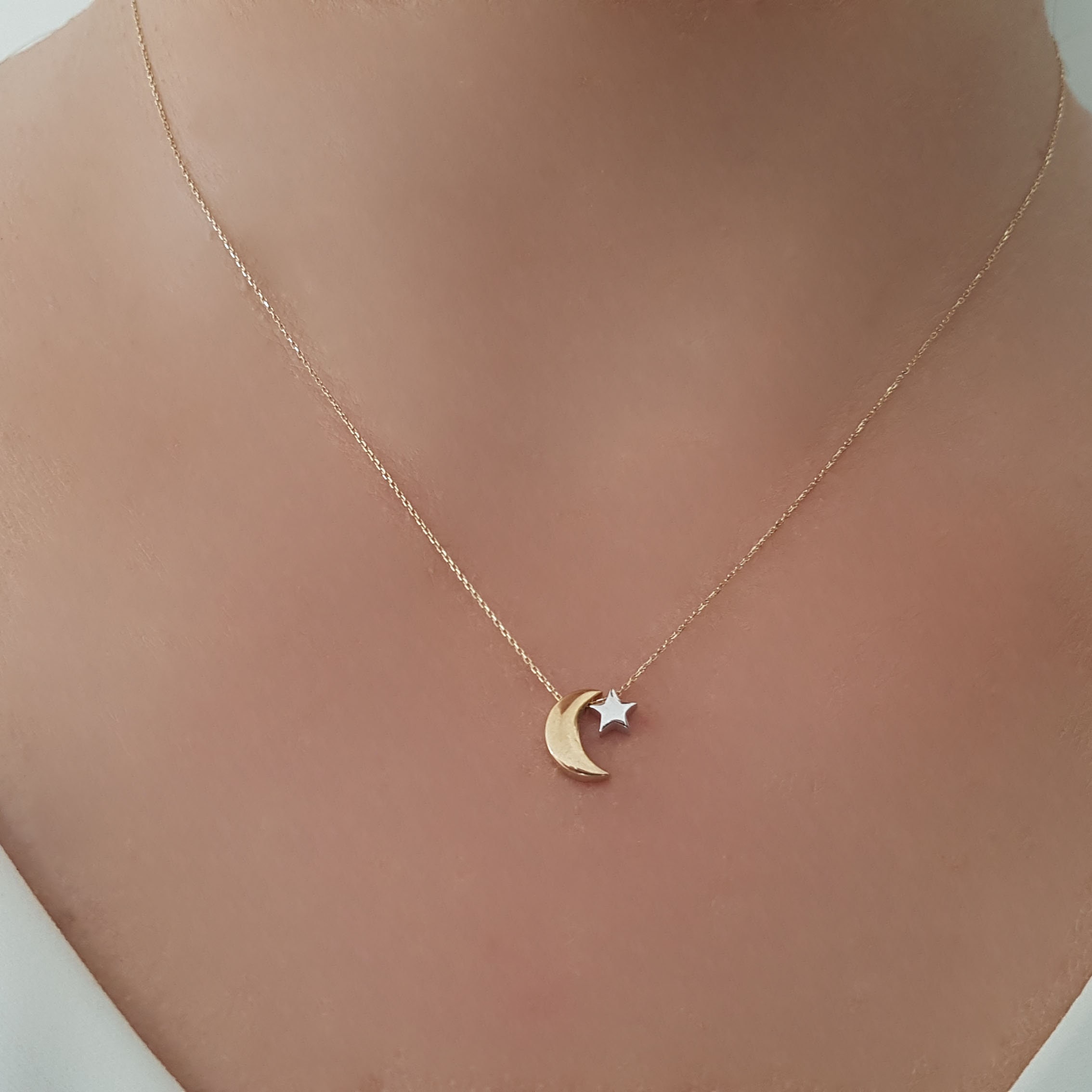 Gold moon locket sale