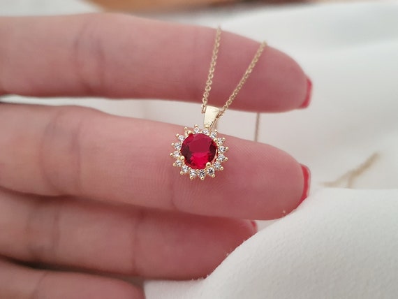 Etsy clearance ruby necklace
