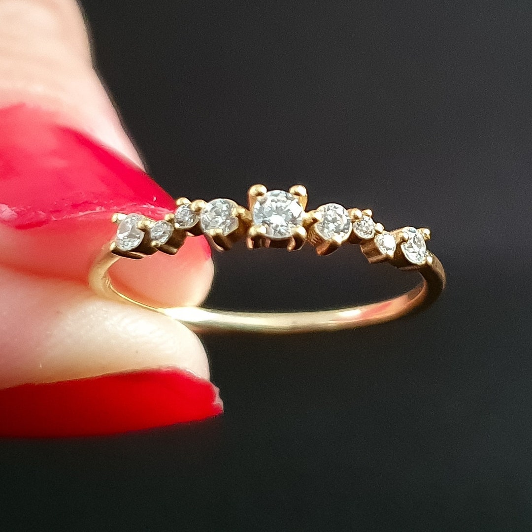 Diamond Ring, Engagement Diamond Ring, Natural Diamond Band, Promise